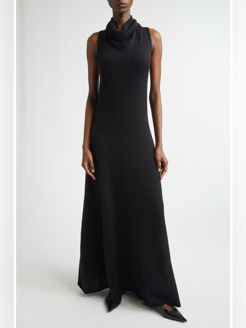 Tom Ford Cowl Neck Piqué Knit Wool Blend Dress